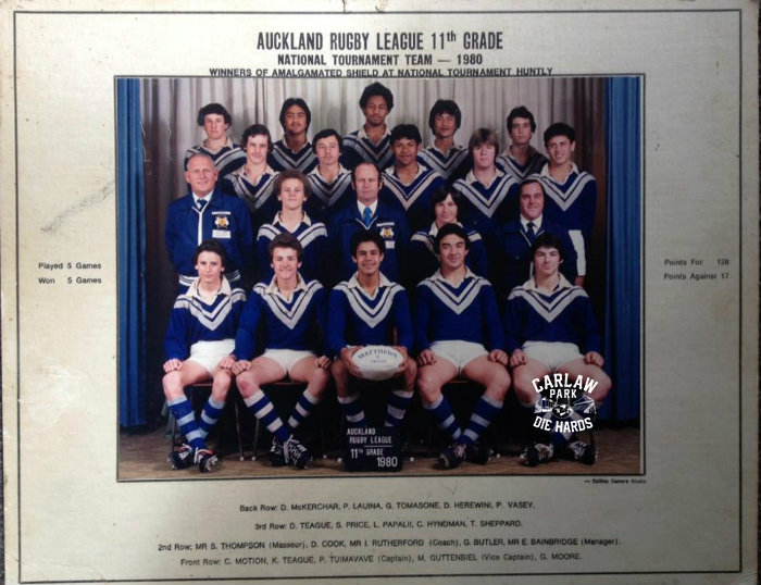Auckland Rugby League 11th Grade Team 1980